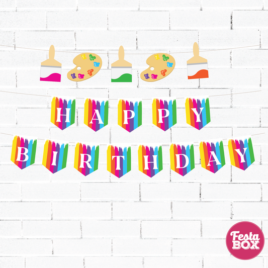 Birthday Banner for Birthday Party Decoration - Art Theme Option 1
