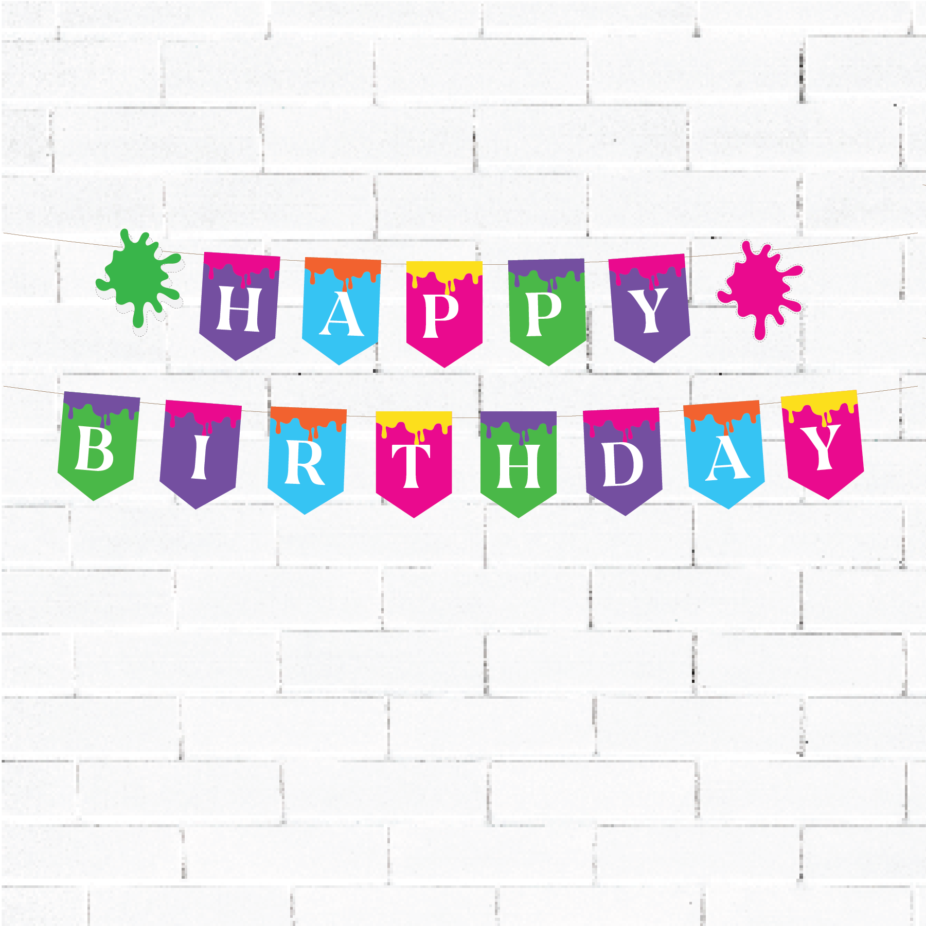 Background Banner for Birthday Party Decoration - Art Theme Option 2