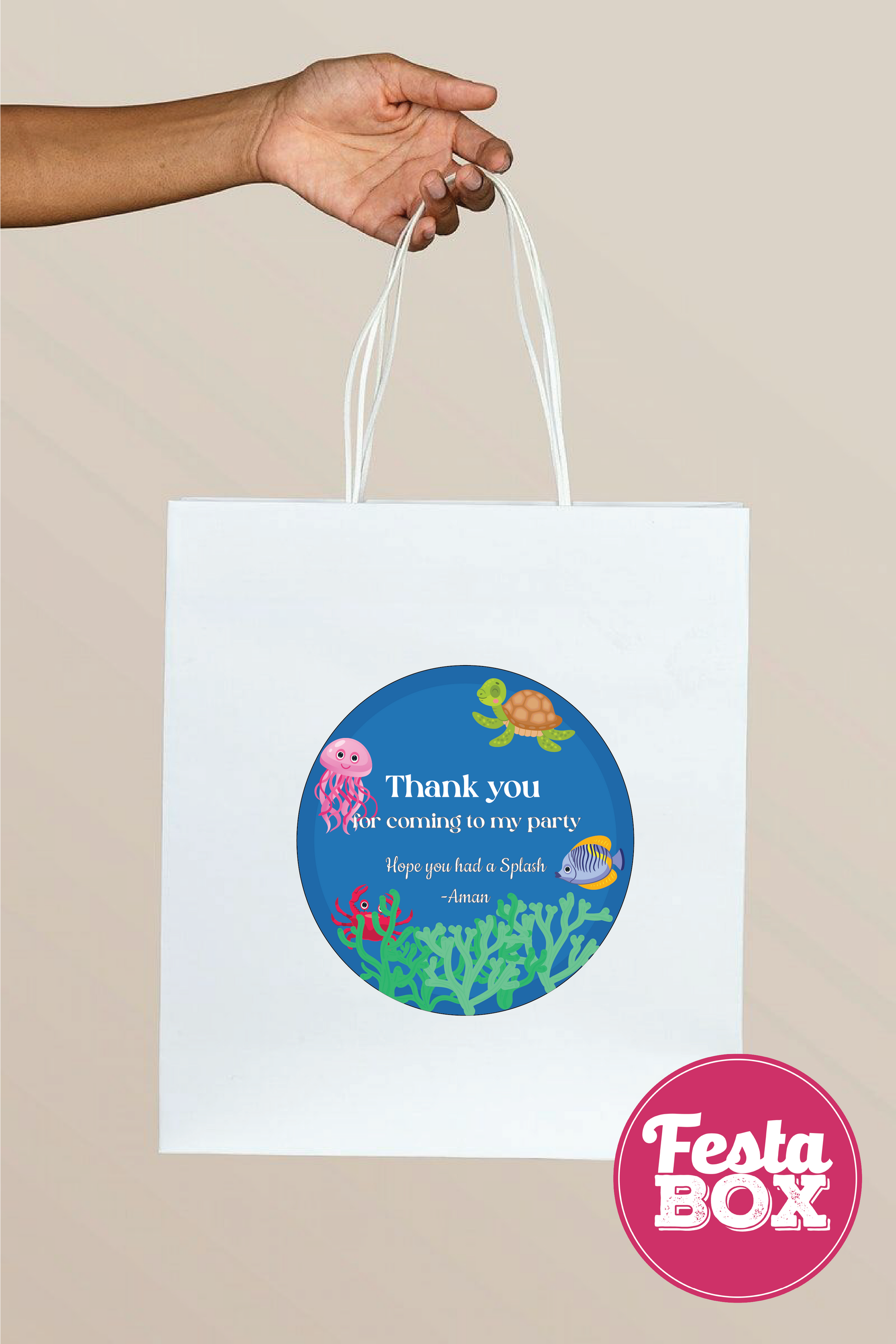 Return Gift Bags for Birthday Party - Under the Sea Theme (Set of 6) - Option 1