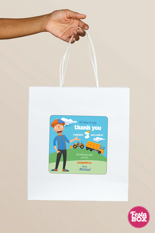 Return Gift Bags for Birthday Party - Blippi Theme - Option 1