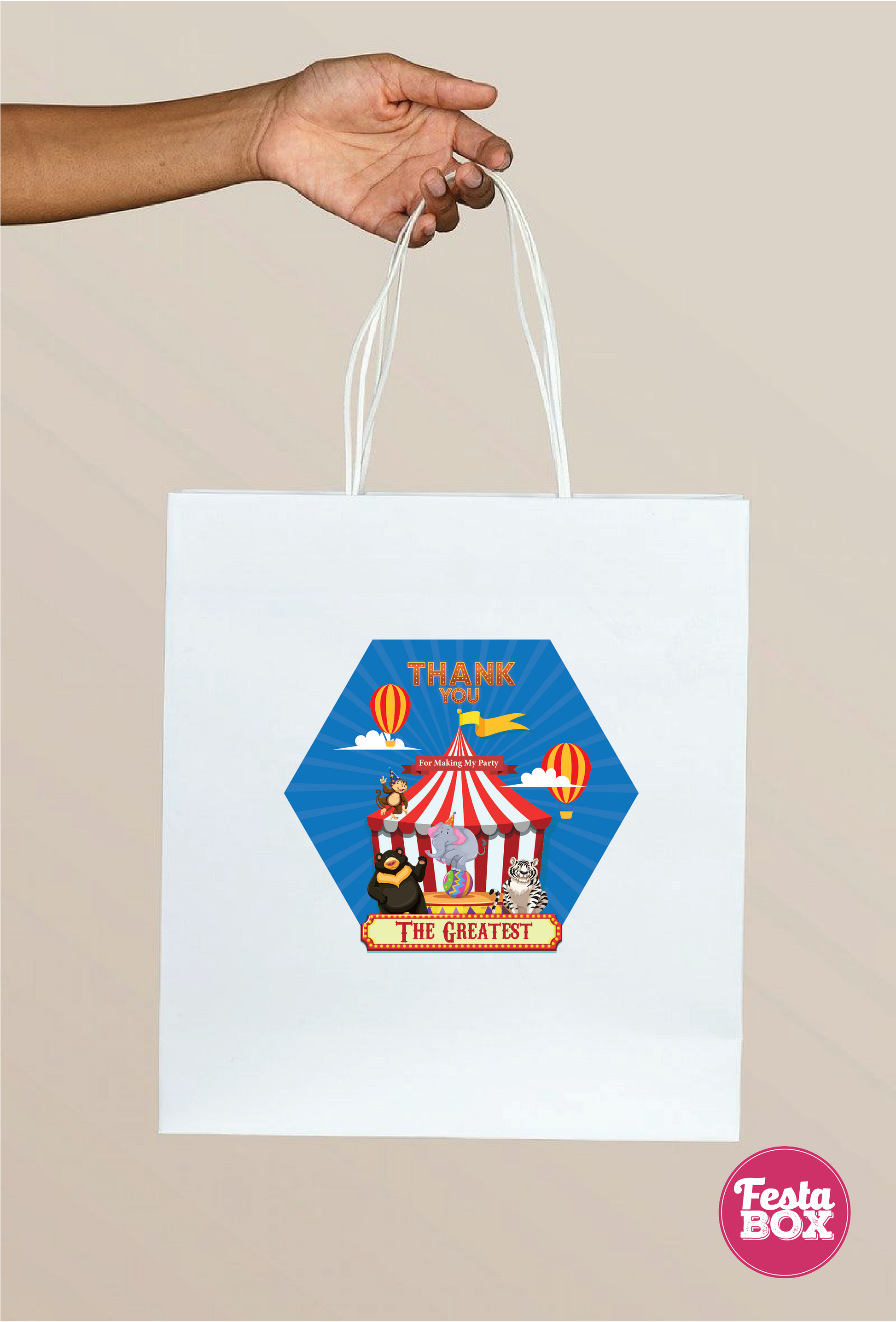 Return Gift Bags for Birthday Party - Carnival Theme (Set of 6) - Option 1