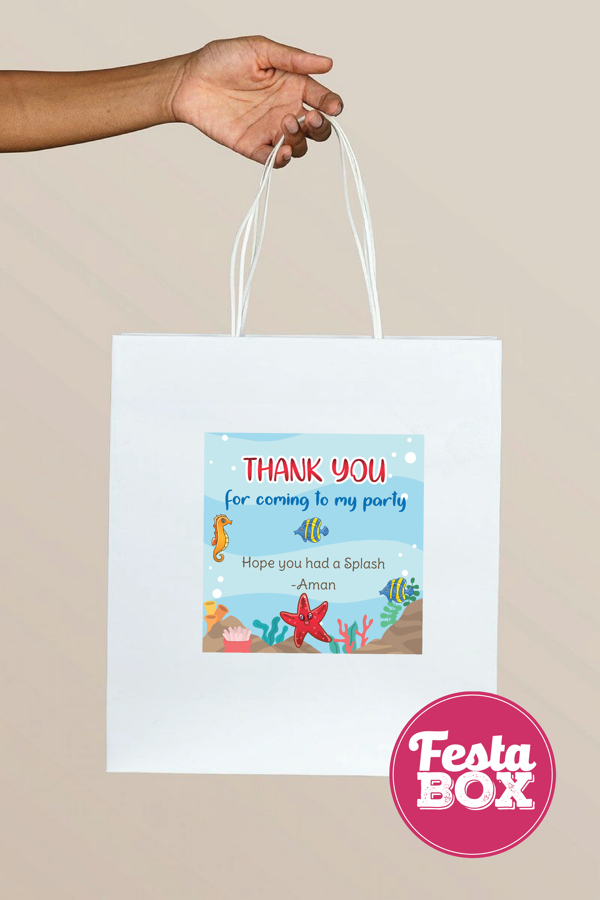 Return Gift Bags for Birthday Party - Under the Sea Theme (Set of 6) - Option 2