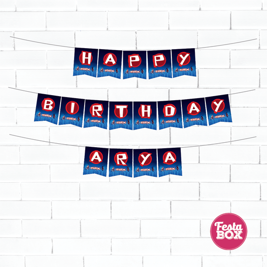 Happy Birthday Banner personalised - Roblox theme 