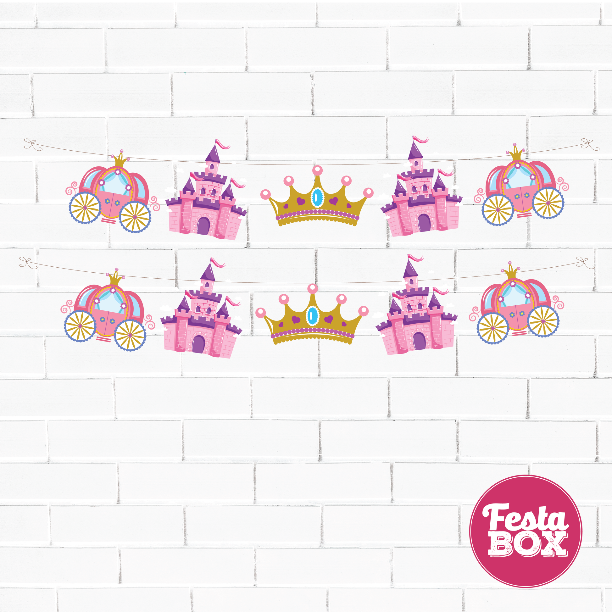 Background Banner for Birthday Party Decoration - Princess Theme - Option 1