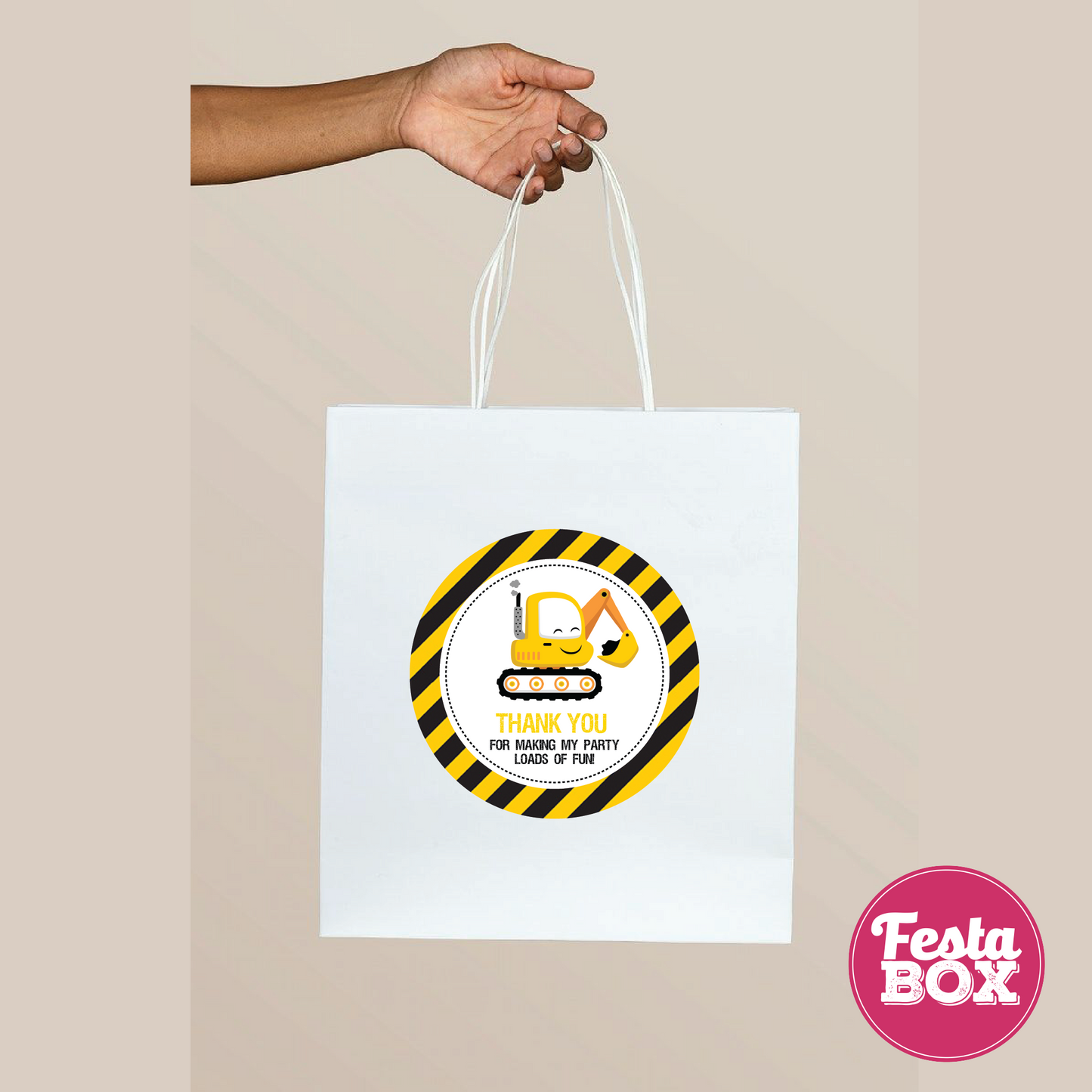 Return Gift Bags for Birthday Party - Construction Theme - Option 2