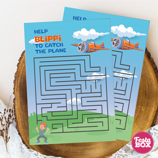 Birthday Activities Game - Catch the Plane - Blippi Theme (Set of 6)