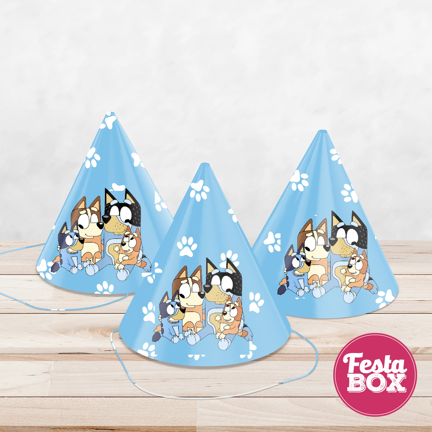 Birthday Celebration Caps - Bluey Theme (Set of 6) - Option 2