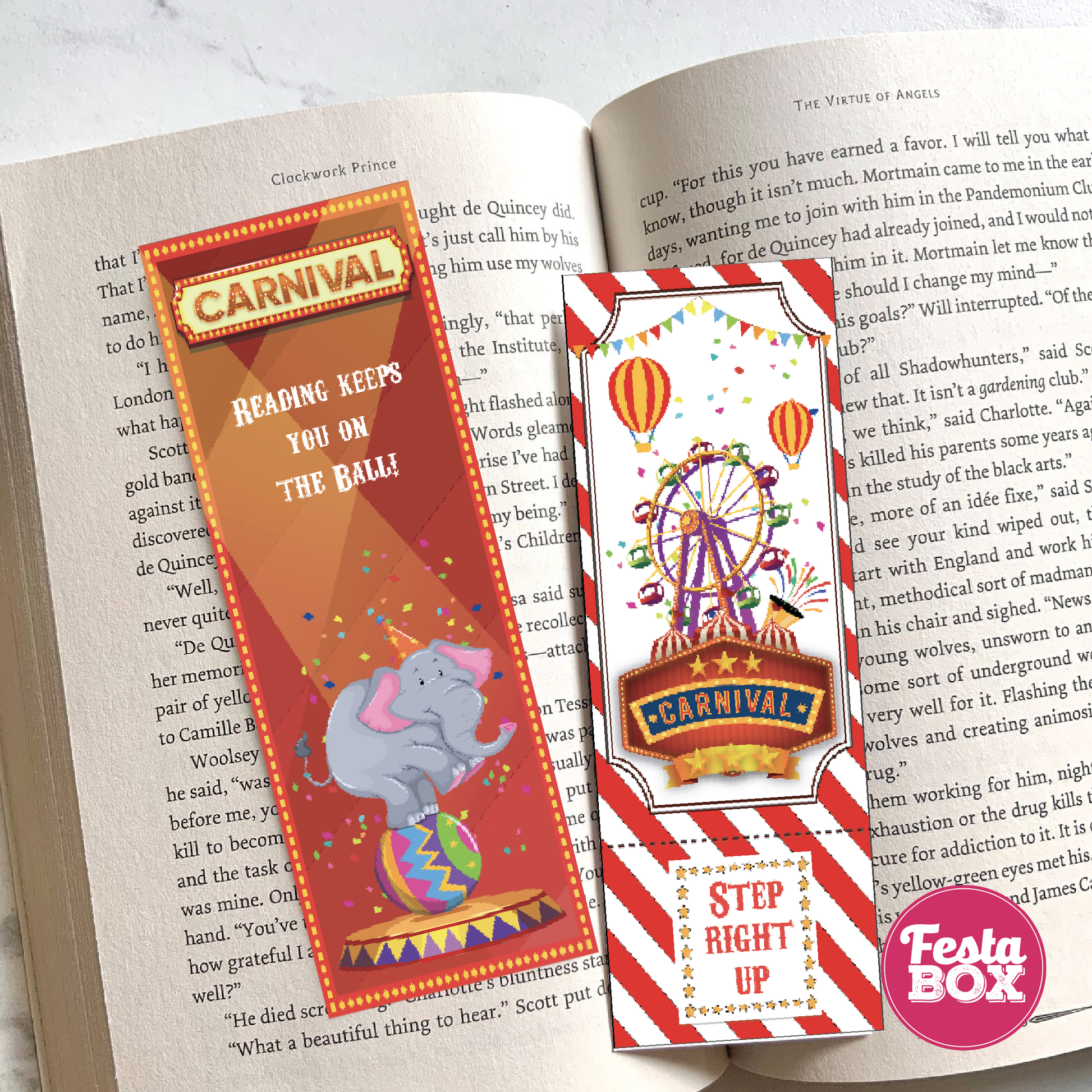 Bookmarks - Return Gifts for Birthday Party - Carnival Theme (Set of 6 Pairs)