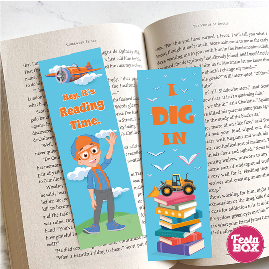 Bookmarks - Return Gifts for Birthday Party - Blippi Theme (Set of 6 Pairs)