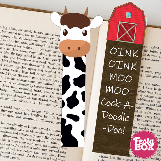 Bookmarks – Return Gifts for Birthday Party - Farm Animals Theme (Set of 6 Pairs)