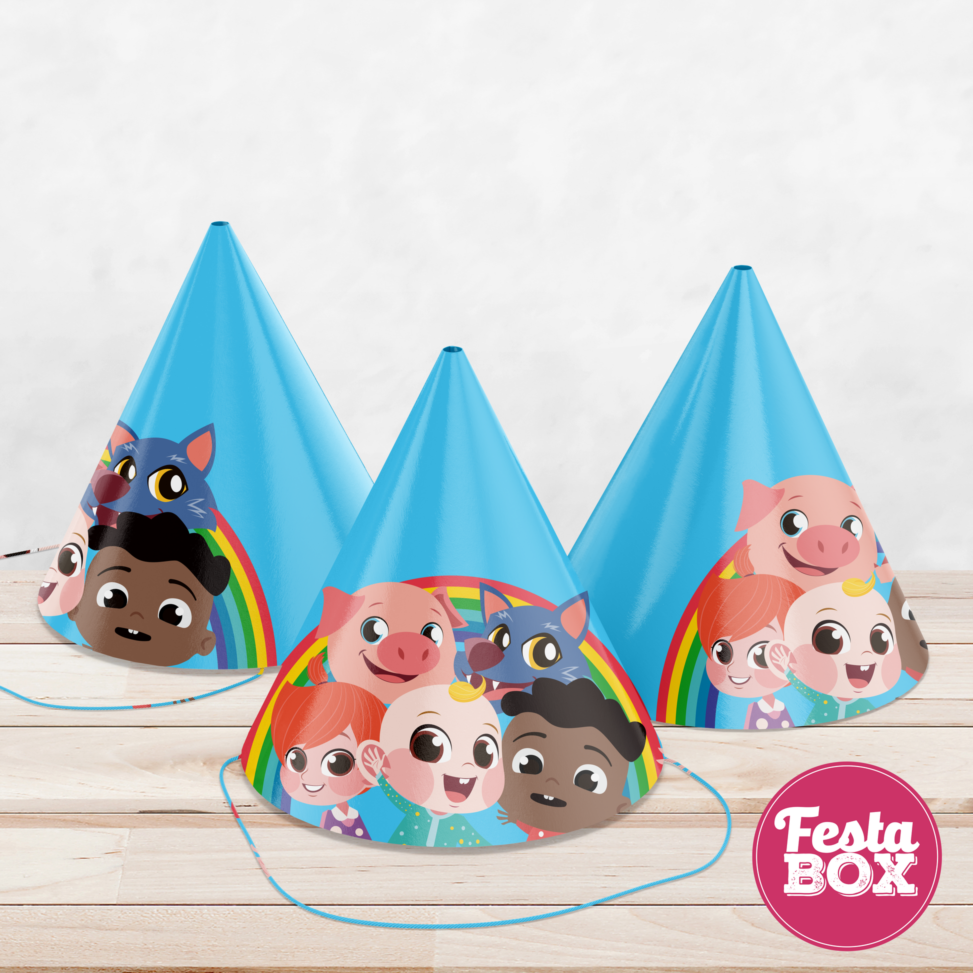 Birthday Party Caps - Cocomelon Theme (Set of 6) - Option 1