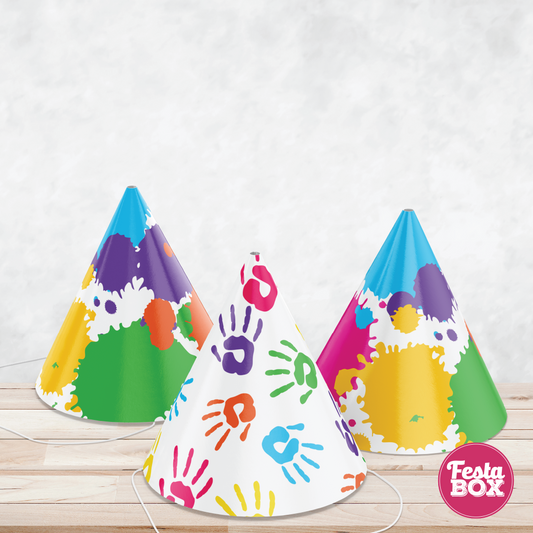 Birthday Celebration Caps - Art Theme (Set of 6) - Assorted