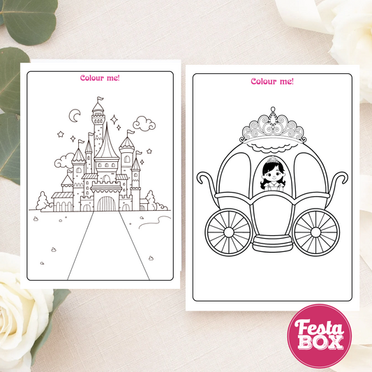 Birthday Game - Colouring Sheet (2 per set) - Princess Theme (Set of 6)