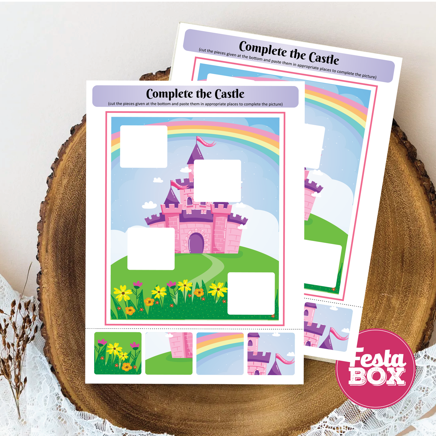 Birthday Game - Castle Jigsaw Puzzle - Princess Theme (Set of 6)