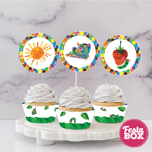 Cupcake Topper - Hungry Caterpillar Theme (Set of 6) - Assorted - Option 1