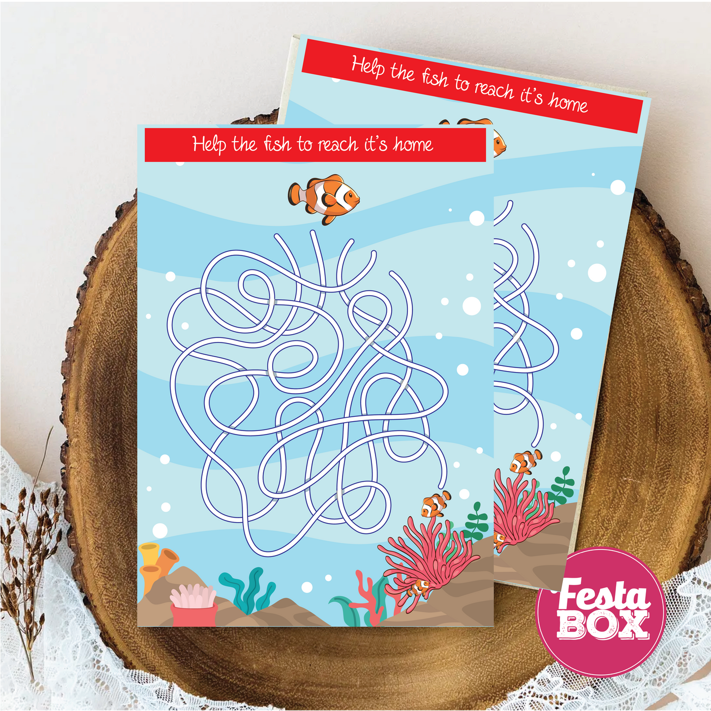 Birthday Party Game - Find the way - Under the Sea Theme