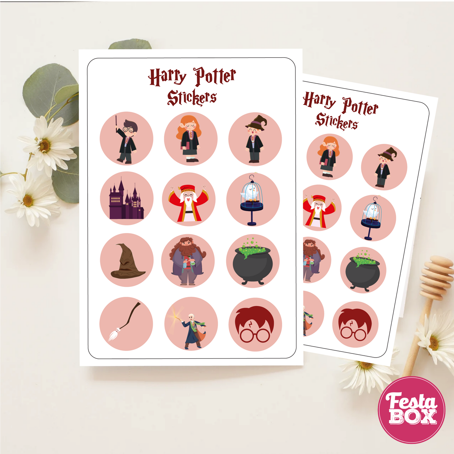 Birthday Game - Sticker Sheets - Harry Potter Theme (Set of 6)