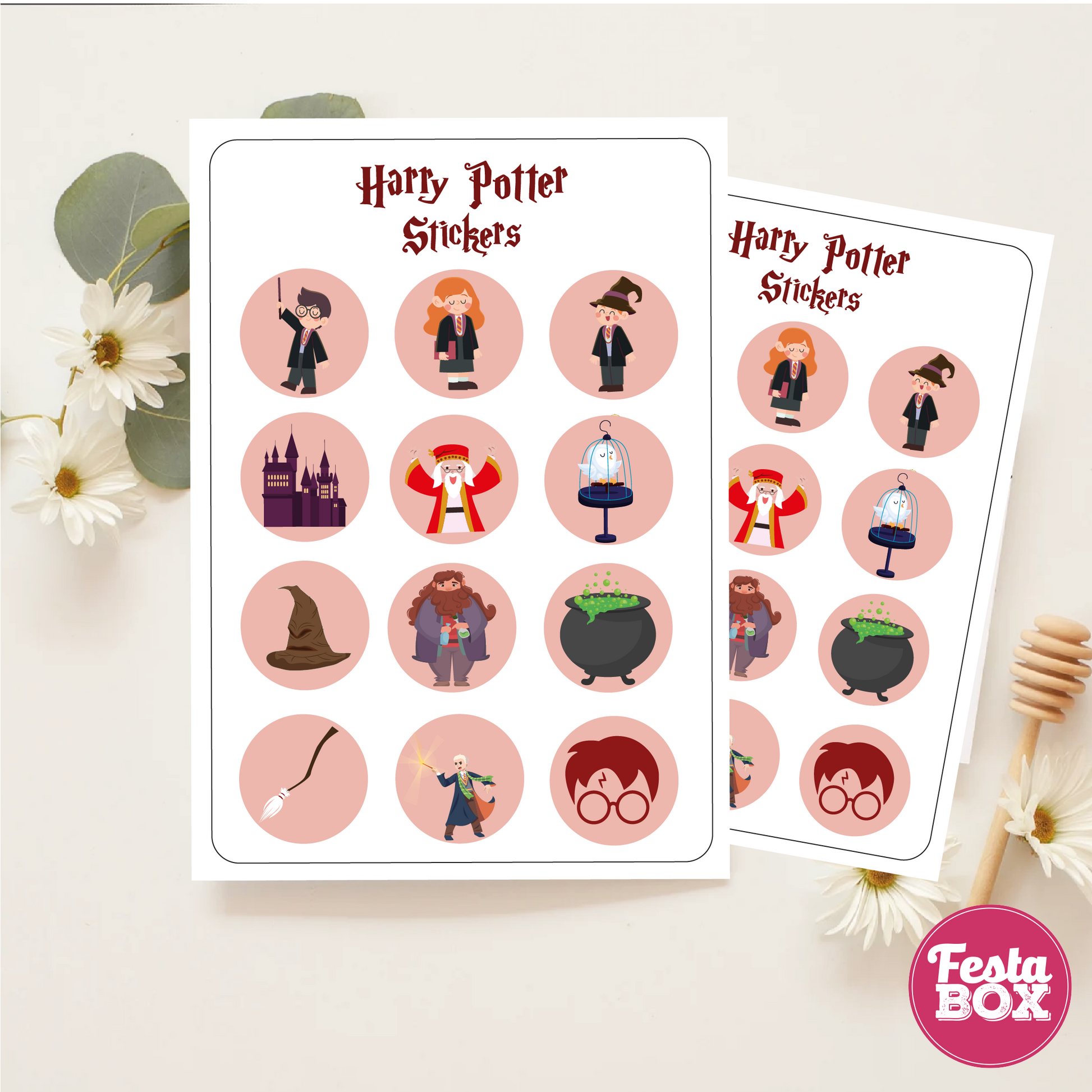 Birthday Game - Sticker Sheets - Harry Potter Theme (Set of 6)