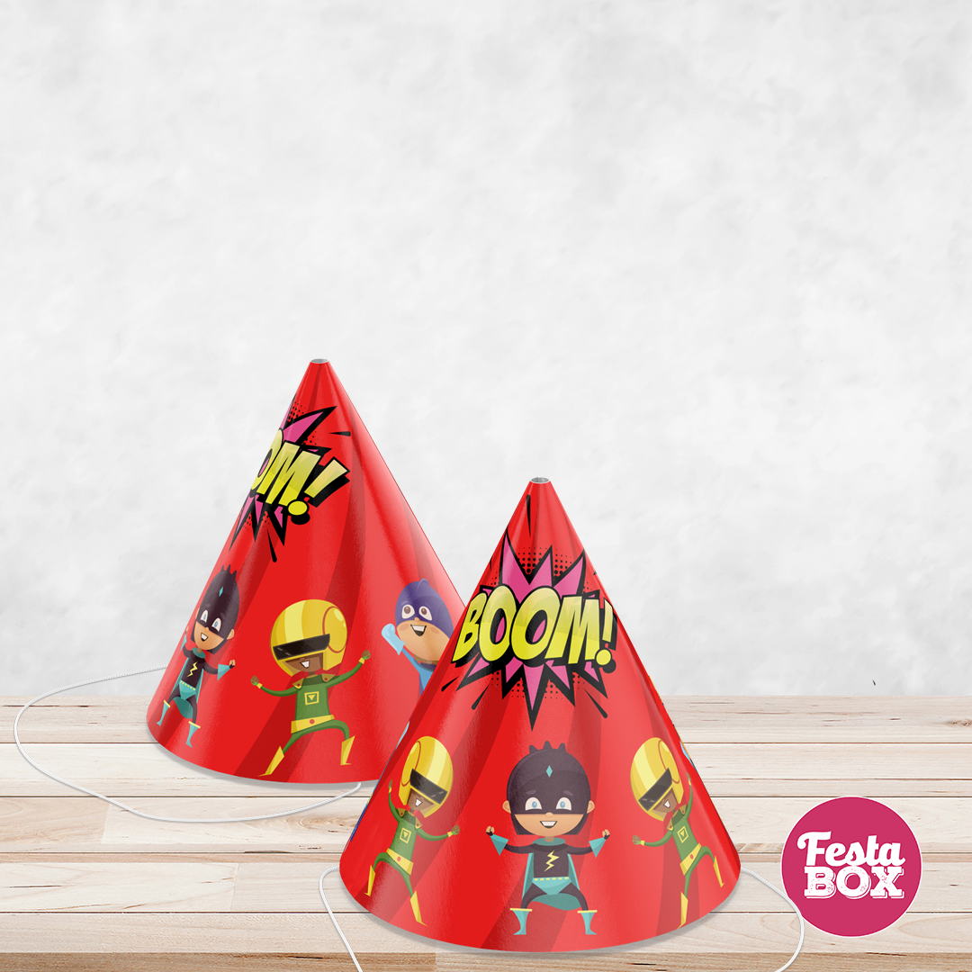 Birthday Celebration Caps - Superhero Theme (Set of 6) - Option 2