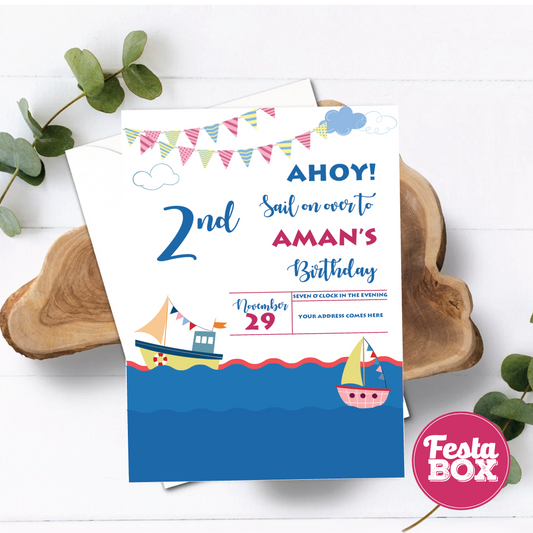 e-Invite for Birthday Party - Nautical Theme - Option 1