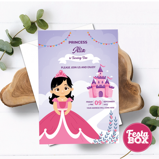e-Invite for Birthday Party - Princess Theme - Option 1
