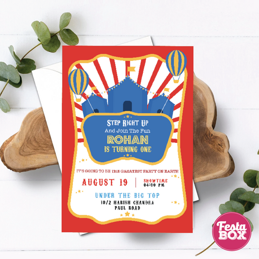 Birthday Party Invitation - Carnival Theme by Festabox (Set of 6) - Option 2