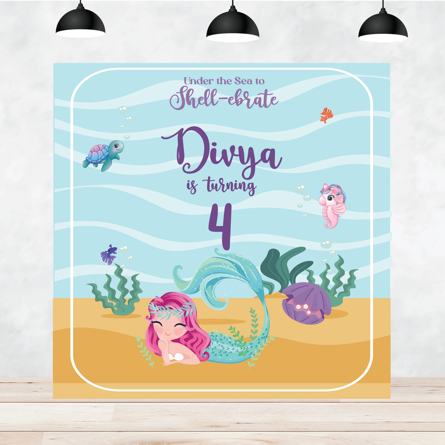 Mermaid Theme birthday Backdrop