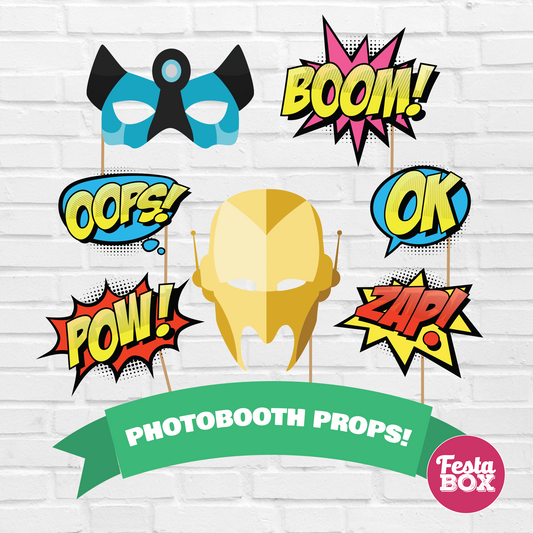 Party Props for Birthday Party Decoration - Superhero Theme (7 nos.)