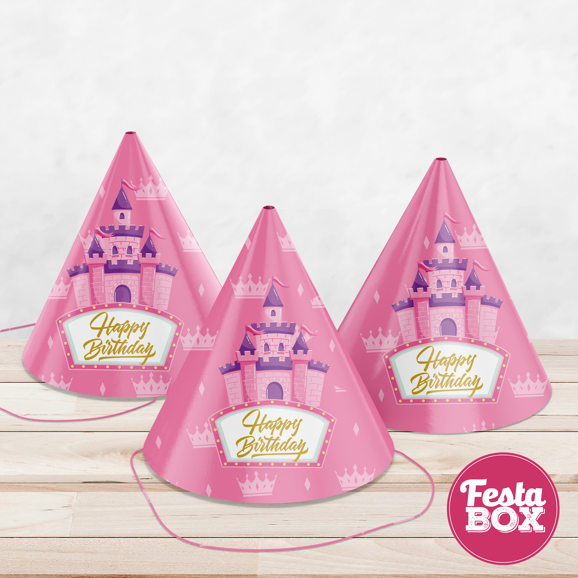 Birthday Celebration Caps - Princess Theme (Set of 6) - Option 2