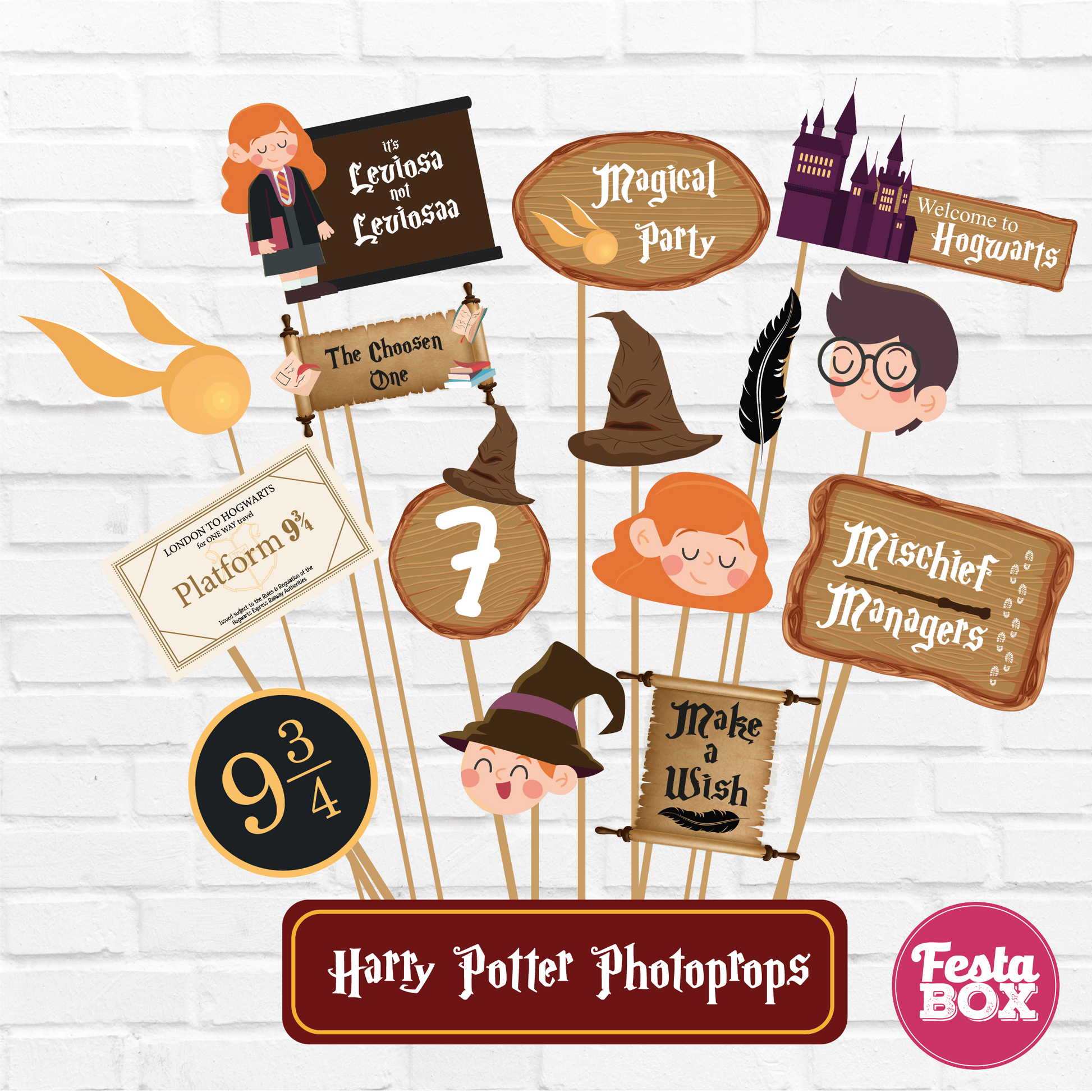 Party Props for Birthday Party Decoration - Harry Potter Theme (15 nos.)