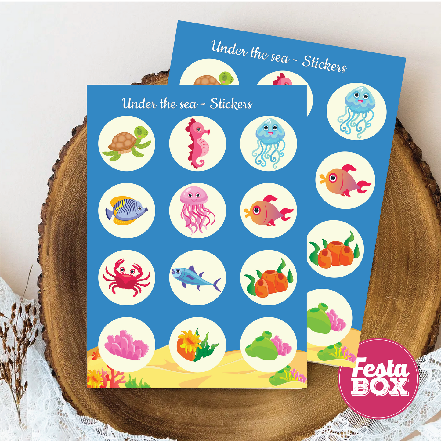 Birthday Game - Sticker Sheets - Under the Sea Theme (Set of 6)
