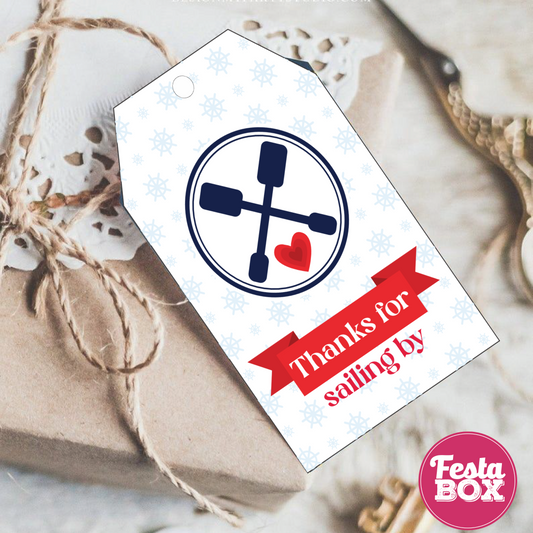 Gift Tags for Birthday Party Decoration - Nautical Theme (Set of 6) - Option 1