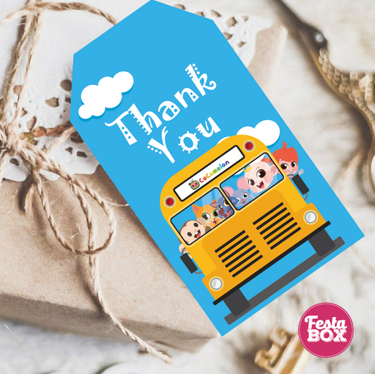 Gift Tags for Birthday Party - Cocomelon Theme by Festabox (Set of 6) - Option 2