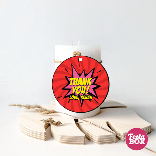 Gift Tags for Birthday Party Decoration - Superhero Theme (Set of 6) - Option 3
