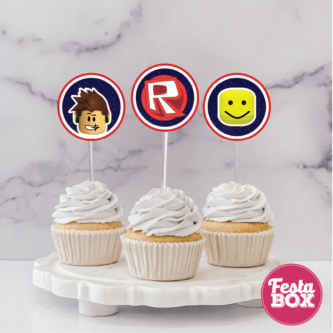 Cupcake Topper for Birthday Party - Roblox Theme - Assorted