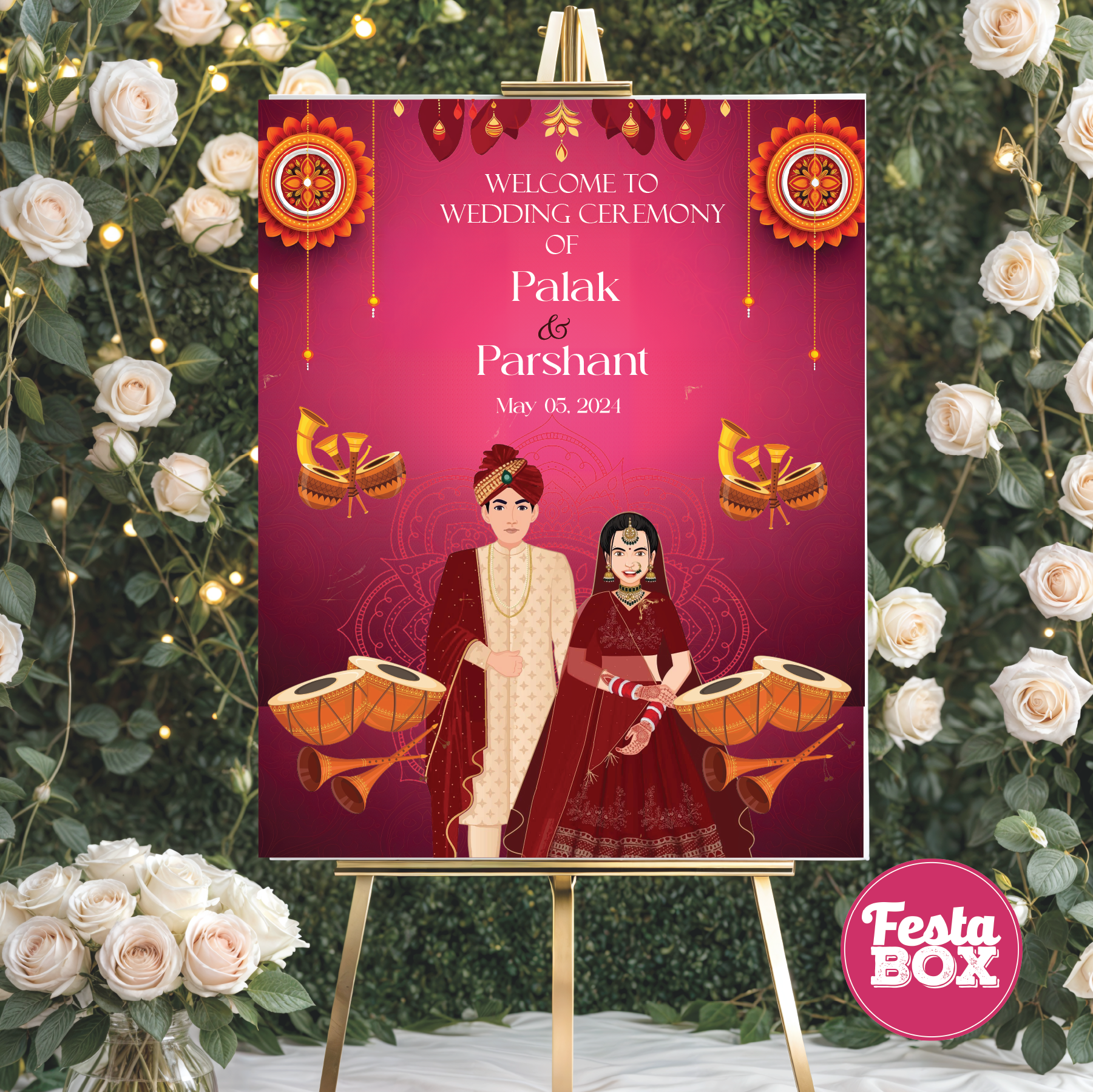 creative wedding welcome board