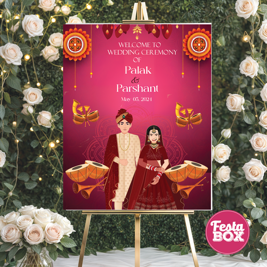 creative wedding welcome board