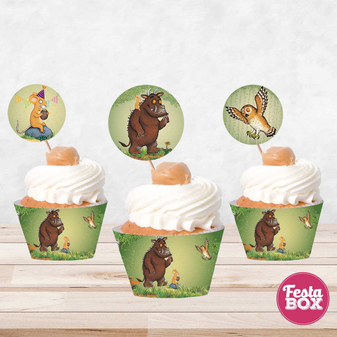 Cupcake Wrappers for Birthday Party Decoration - Gruffalo Theme (Set of 6) - Option 2