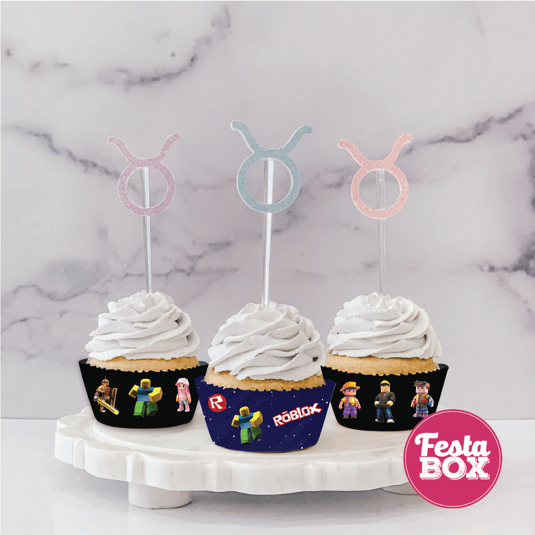 Cupcake Wrappers for Birthday Party Decoration - Roblox Theme  - Assorted