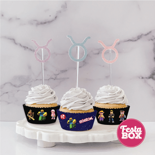 Cupcake Wrappers for Birthday Party Decoration - Roblox Theme  - Assorted