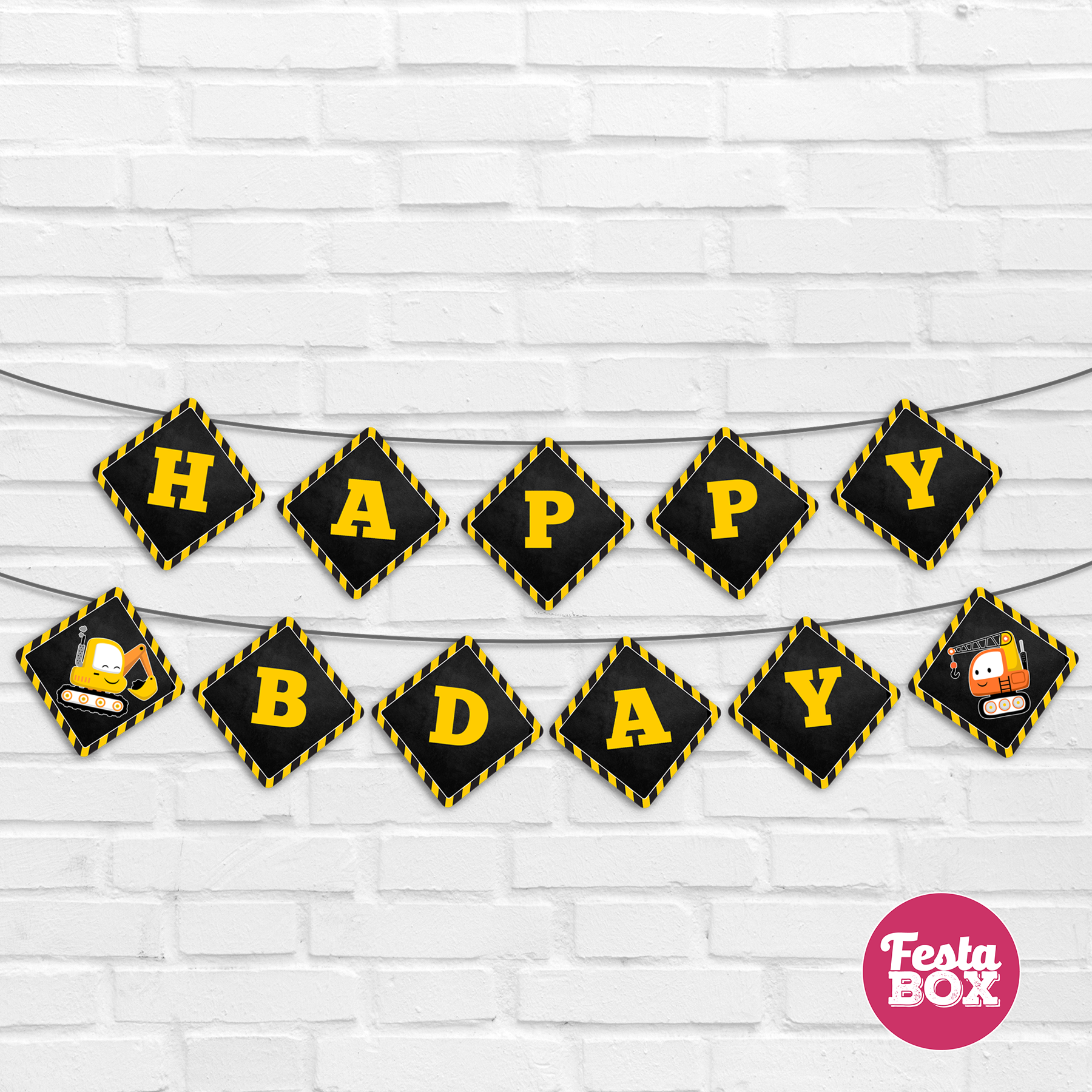 This background banner is part of the Construction Birthday Party Theme Collection by Festabox