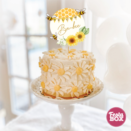 Cake Topper for Baby Shower - Honeybee Collection by Festabox-Option 1