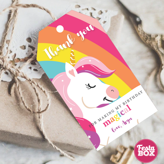 Gift Tags under the Unicorn Theme by Festabox for Birthday Party Decorations