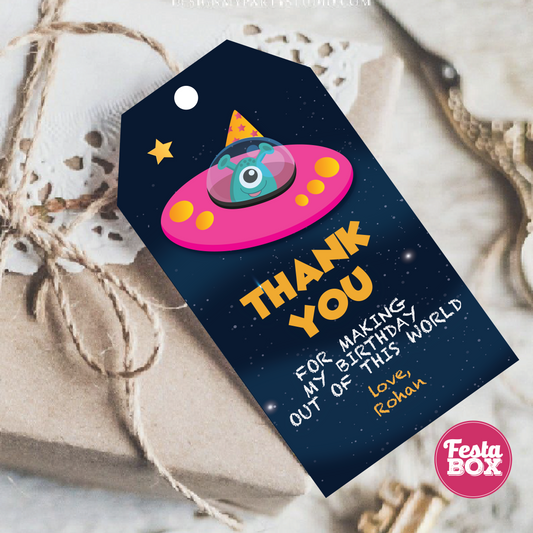 Gift Tags under the Space Theme by Festabox for Birthday Party Decorations