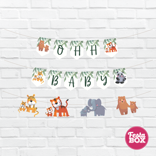 Background banner under the Jungle Safari theme by Festabox for Baby Shower