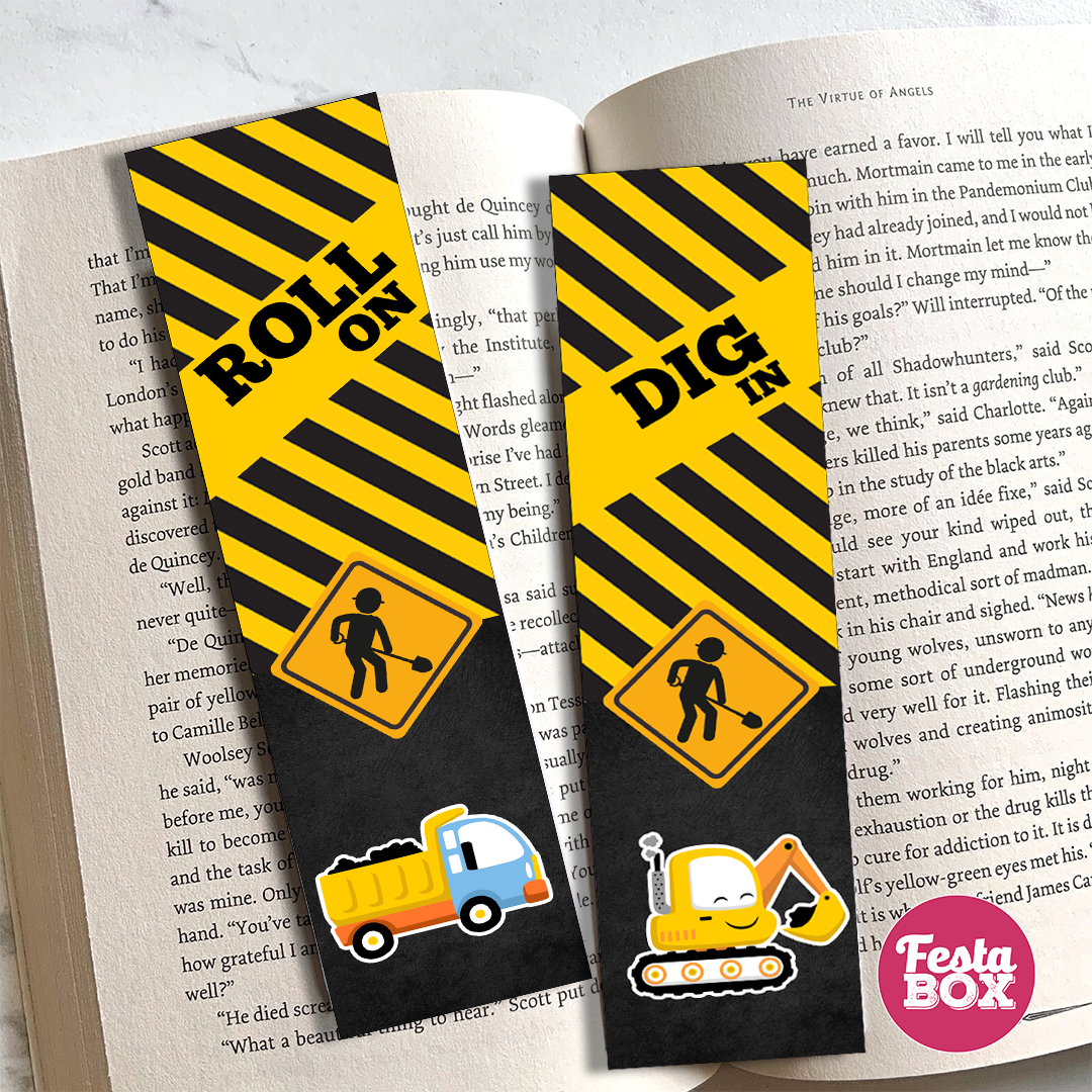Bookmark – Construction Birthday Party Theme by Festabox (Set of 6)