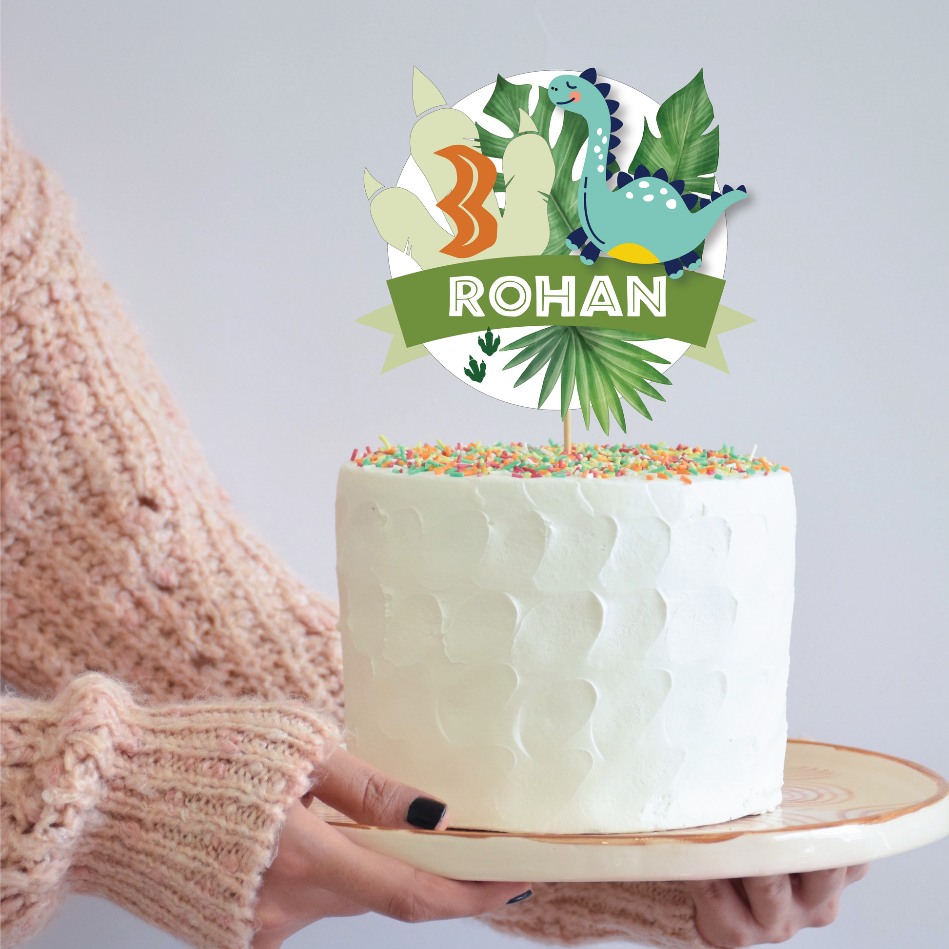 Cake Topper for Birthday Party Decoration - Dinosaur Theme