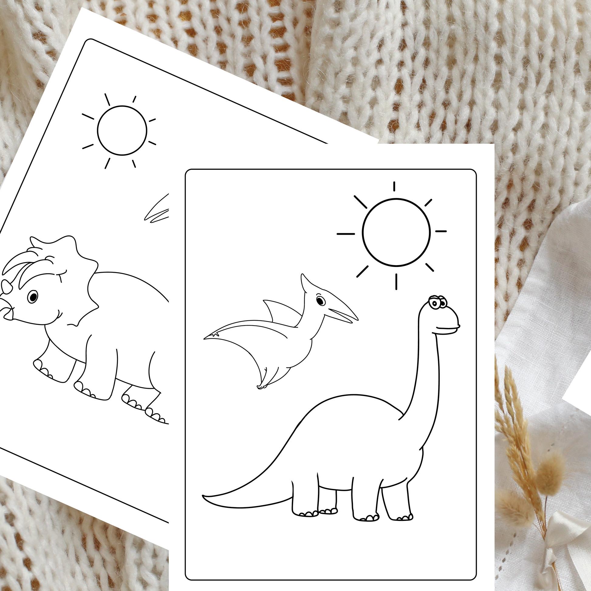 Birthday Game - Colouring Sheet (2 per set) - Dinosaur Theme