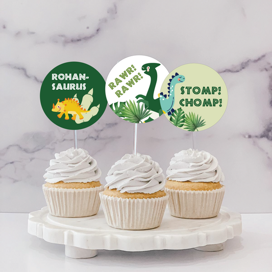 Cupcake Topper - Dinosaur Theme (Set of 6)