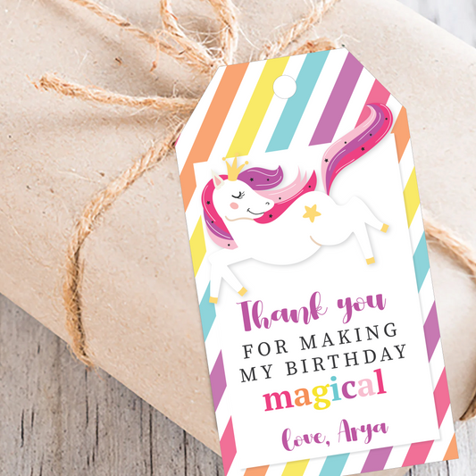 Gift Tags under the Unicorn Theme by Festabox for Birthday Party Decorations